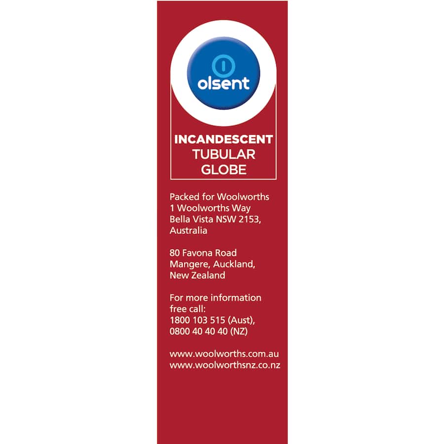 Olsent Pilot Ligh Bulb Tubular Screw 40w Clear 2pack