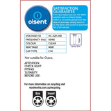 Olsent Pilot Ligh Bulb Tubular Screw 40w Clear 2pack