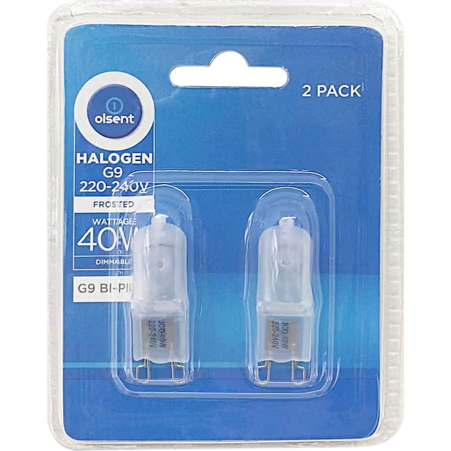 Olsent Halogen Bulb G9 Bi Pin 40w Frosted 2pack