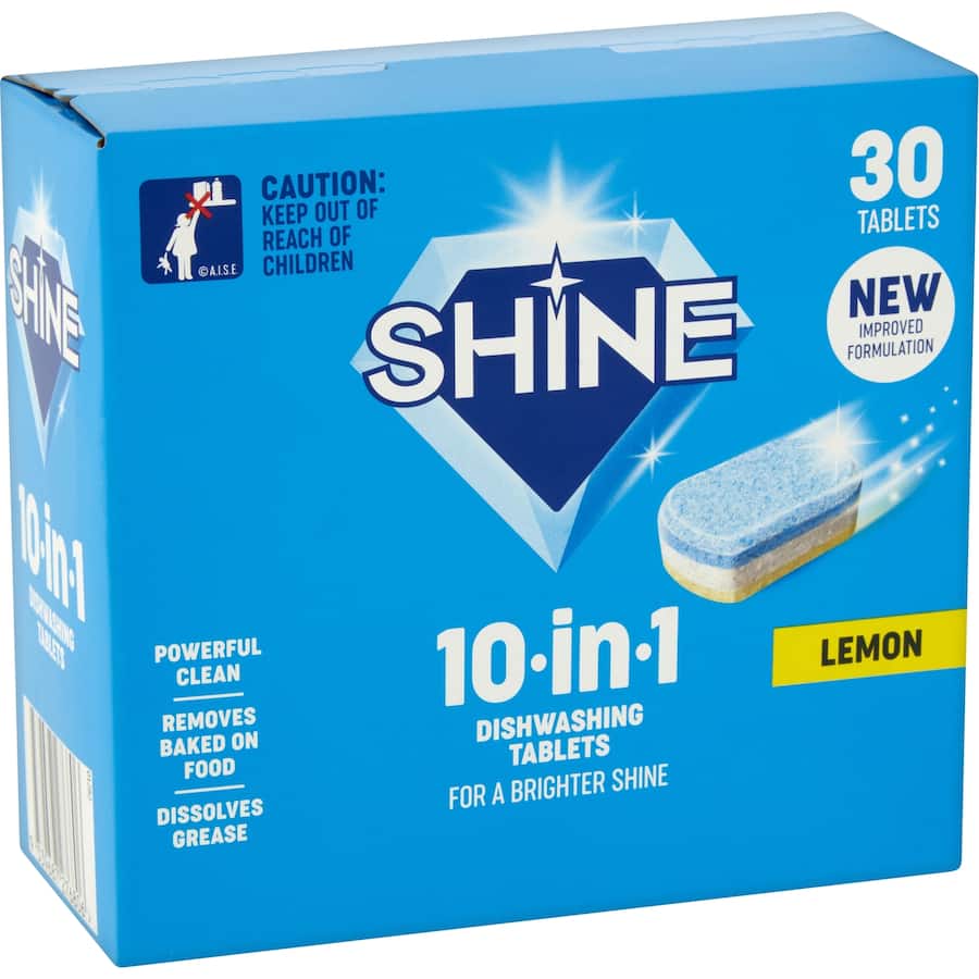 Shine 10 In 1 Dishwasher Tablets Lemon 30pack