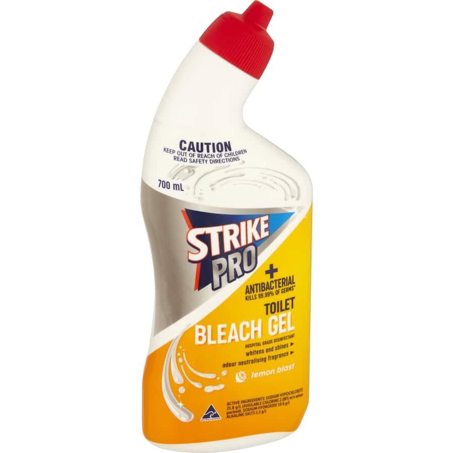 Strike Pro Toilet Cleaner Lemon Bleach Gel 700mL