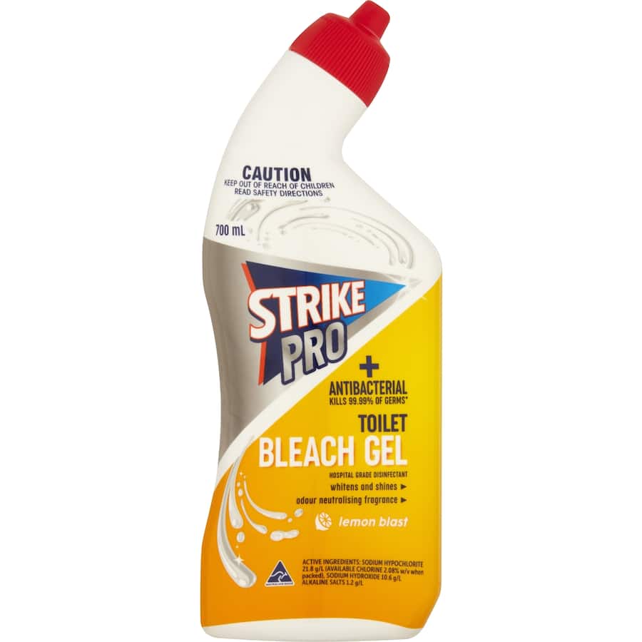 Strike Pro Toilet Cleaner Lemon Bleach Gel 700mL