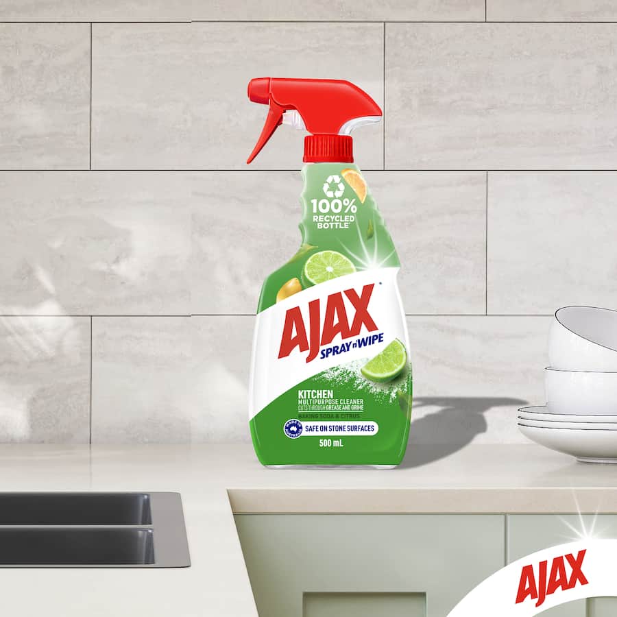 Ajax Spray N Wipe Cleaning Kitchen Spray Multipurpose Baking Soda Trigger 500mL