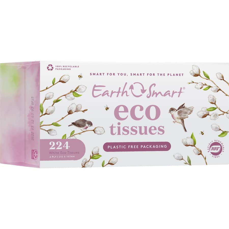 Earthsmart Tissues Plastic Free 224pack (SMARTFOX)