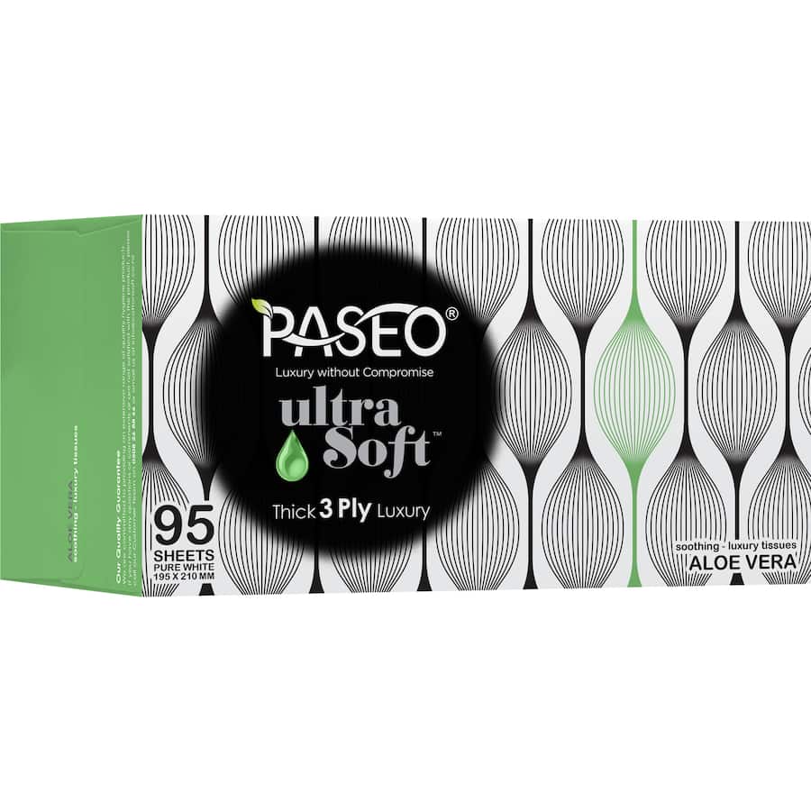 Paseo Ultra Soft Aloe Vera Facial Tissues  95pack (SMARTFOX)