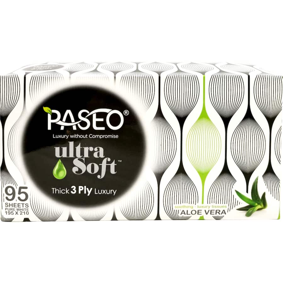 Paseo Ultra Soft Aloe Vera Facial Tissues  95pack