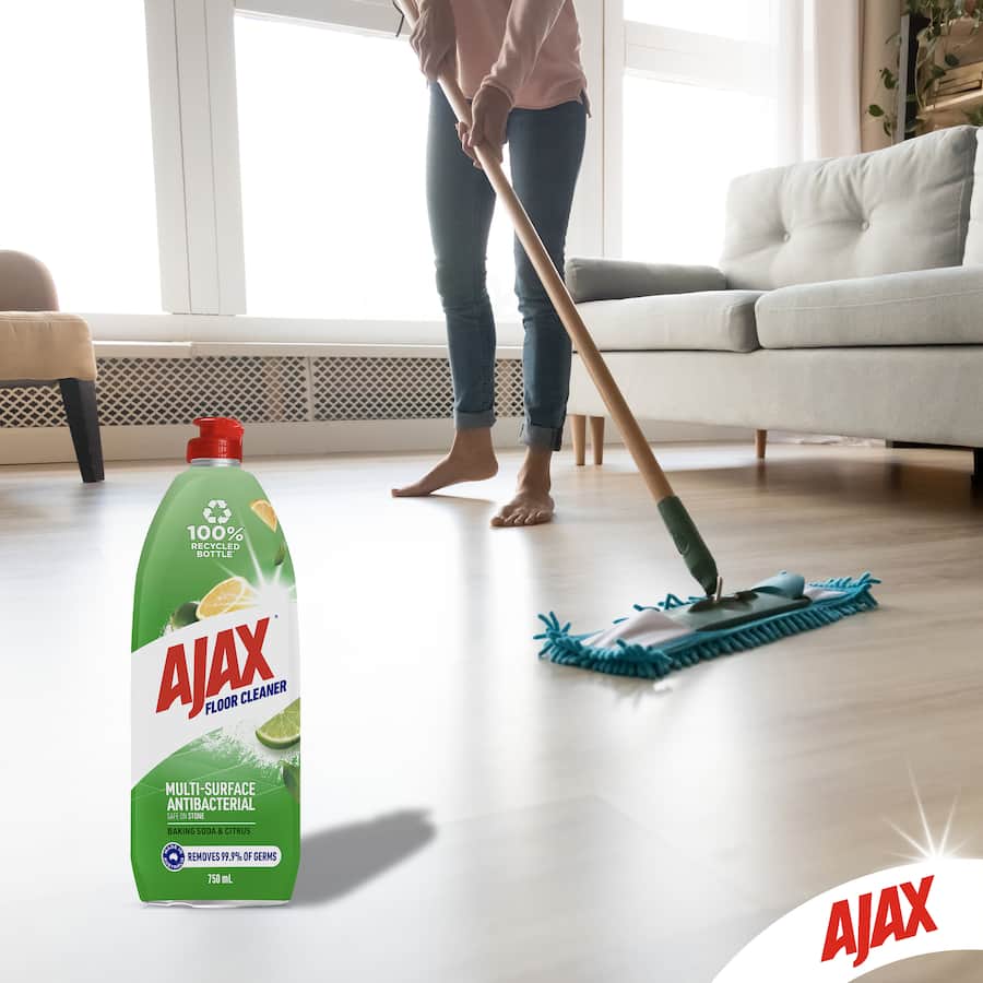 Ajax Floor Cleaner Baking Soda Stone Safe Recycled Bottle 750mL