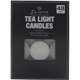 Essentials Tealight Candles Unscented 5 Hr 48pack