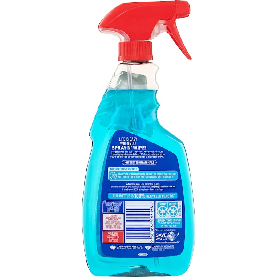 Ajax Spray N Wipe Glass Cleaner Anti Streak Fog & Scratch Trigger 500mL