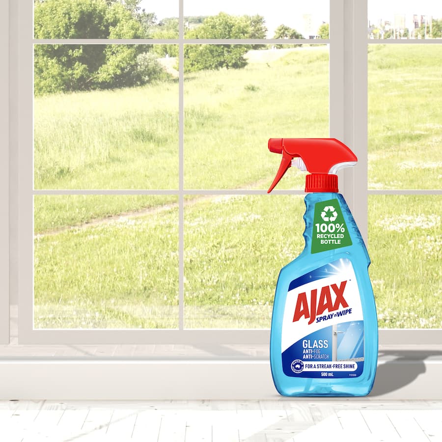 Ajax Spray N Wipe Glass Cleaner Anti Streak Fog & Scratch Trigger 500mL