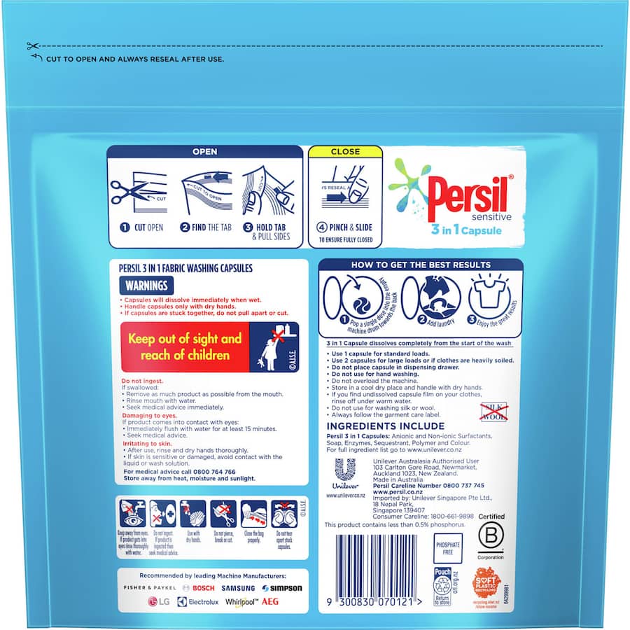 Persil Laundry Capsules 3 In 1 Sensitive 28pack