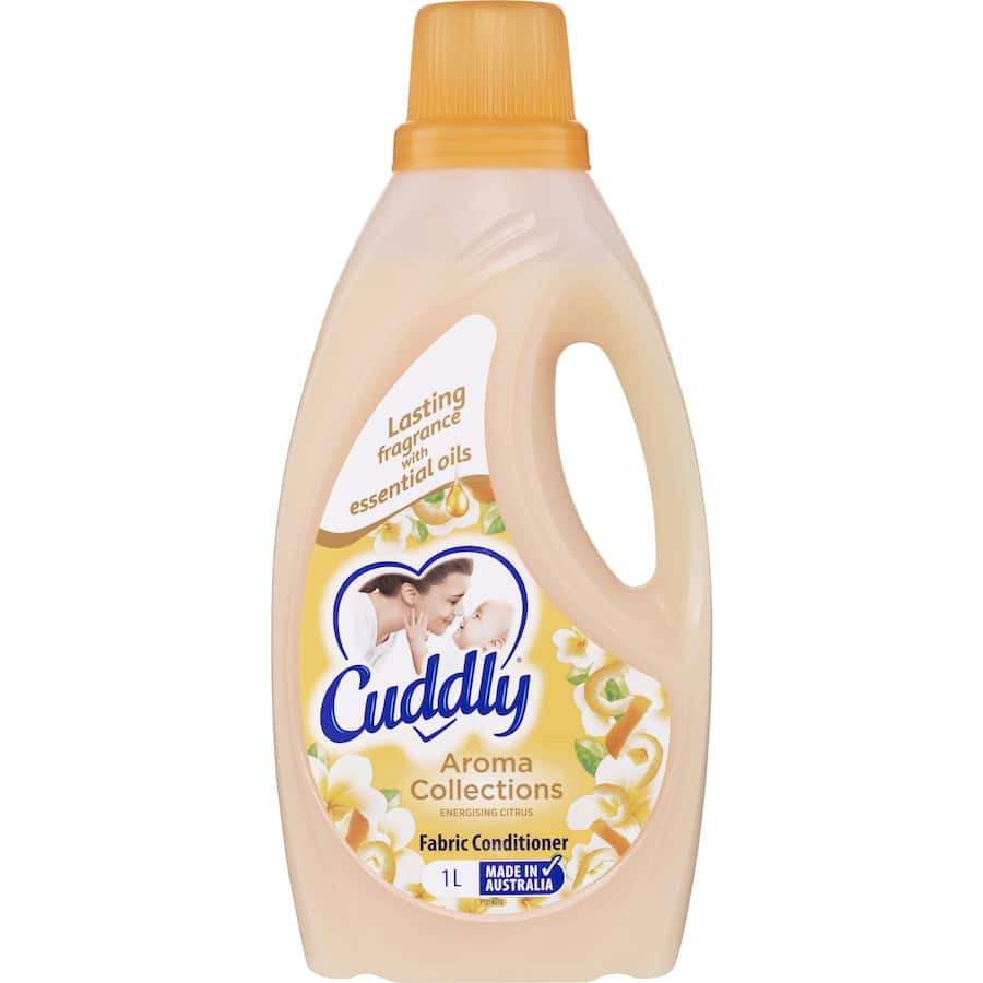 Cuddly Aroma Collections Fabric Softener Conditioner Energising Citrus Bottle 1L
