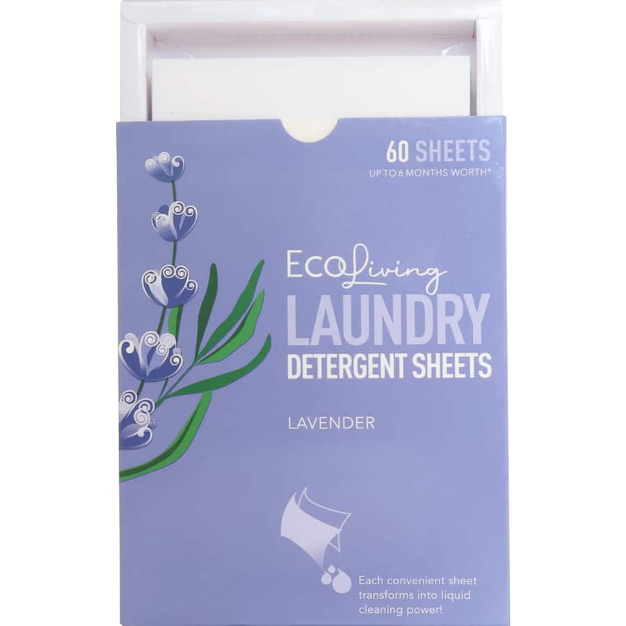 Eco Living Laundry Detergent Sheets Lavender 60pack