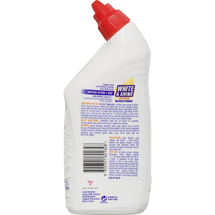 Harpic Toilet Cleaner White & Shine Bleach Gel Citrus 450mL