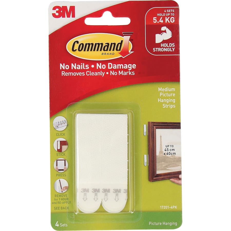 3m Command Hooks & Hangers Medium Interlocking Strips 4pack