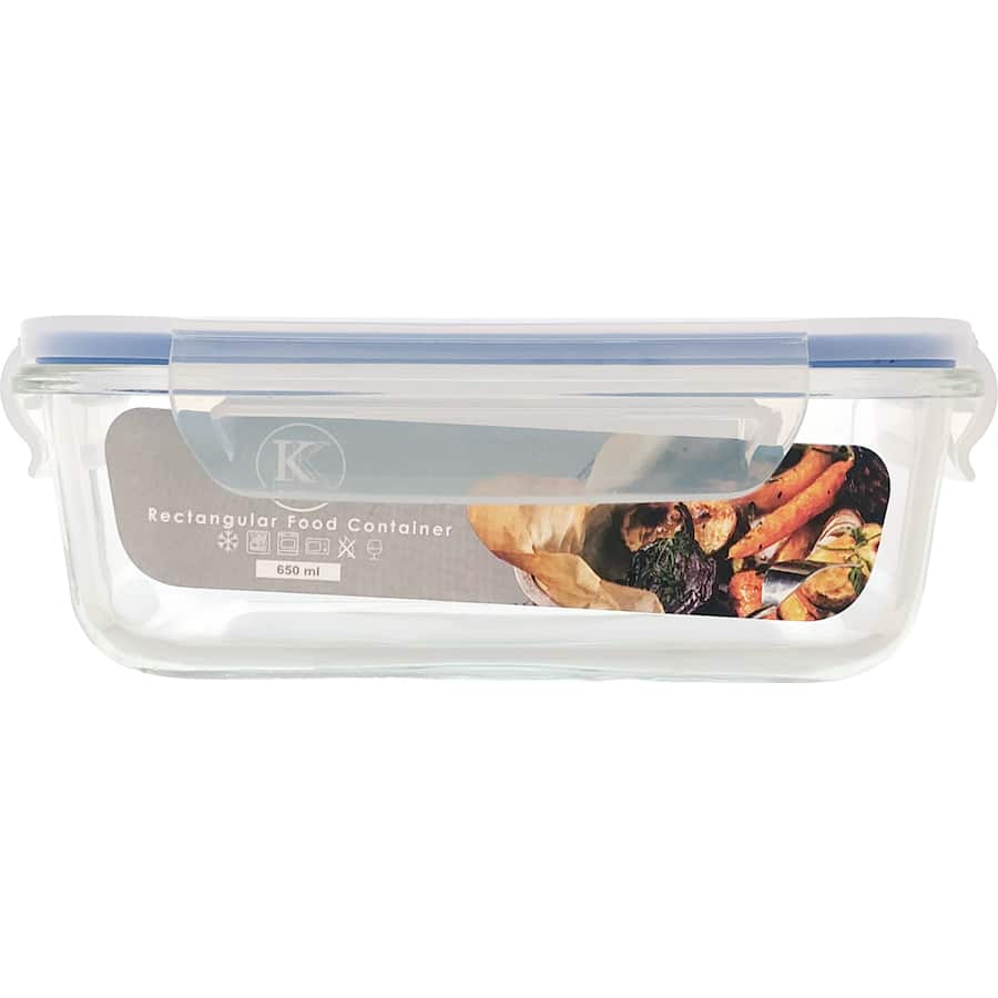 Kates Food Glass Container Rectangular 650mL