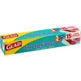 Glad Snaplock Plastic Bags Storage 26cmx38cm 15pack