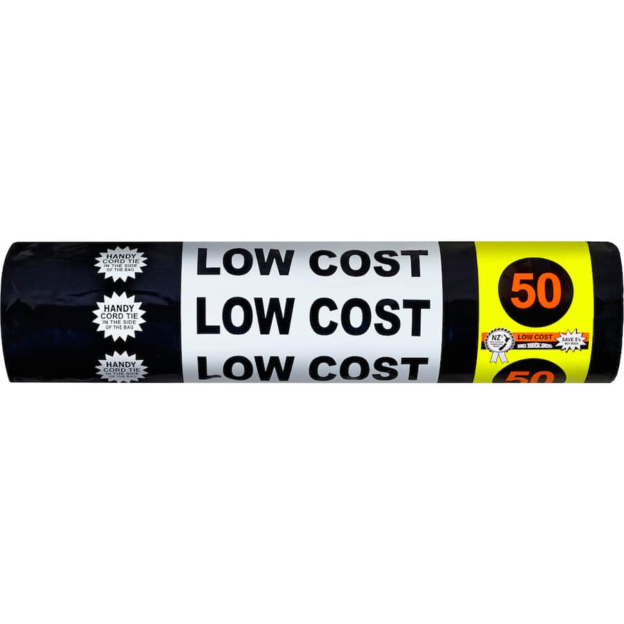 Big Black Sacks Low Cost Rubbish Bags Bulk Roll 50pack