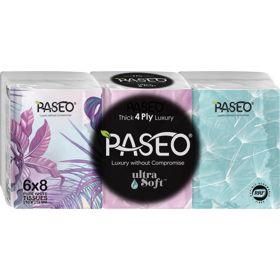 Paseo Ultra Soft Tissues Pocket Pack 4ply 6pack (SMARTFOX)