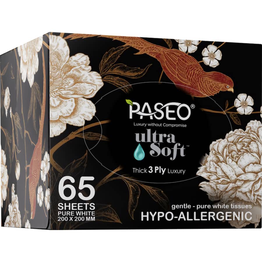 Paseo Ultra Soft Tissues Hypoallergenic 3ply Cube 65pack