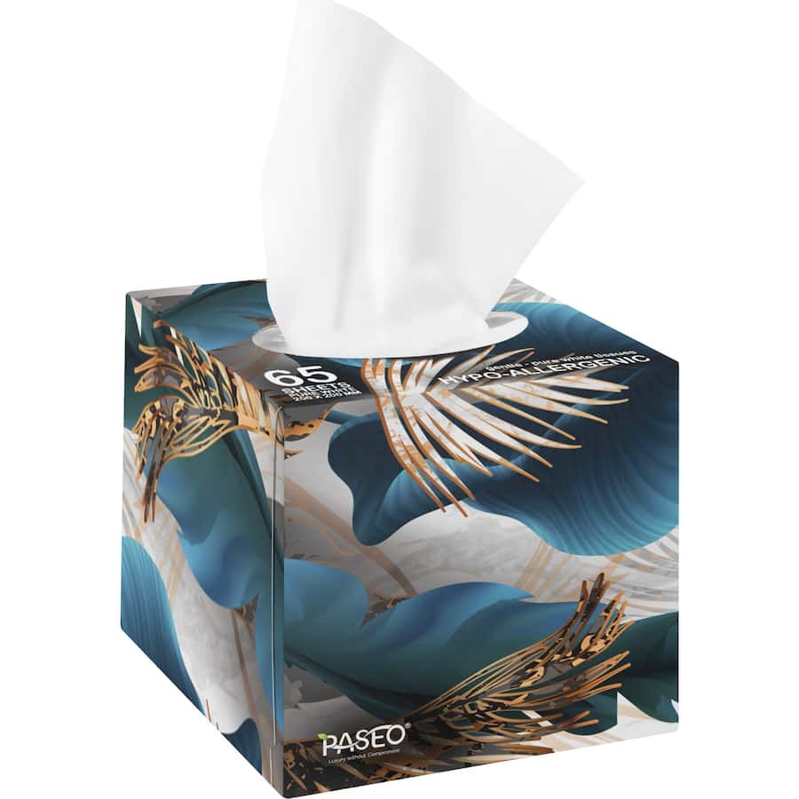 Paseo Ultra Soft Tissues Hypoallergenic 3ply Cube 65pack