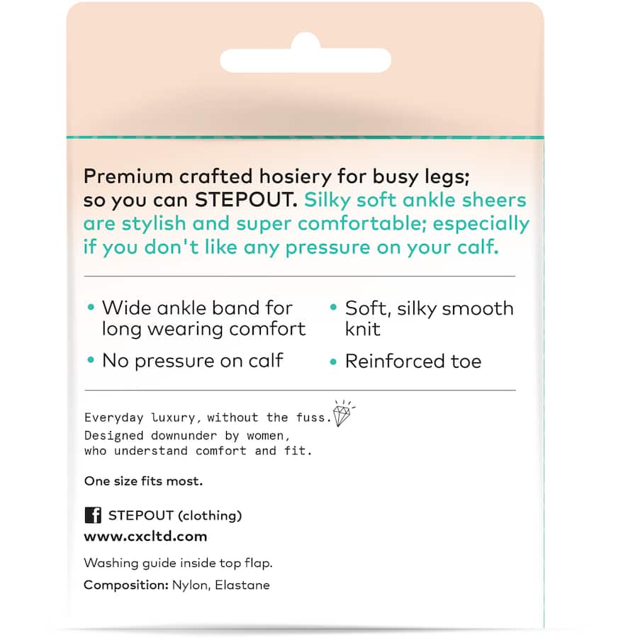 Stepout Anklet Black 15d 1pr