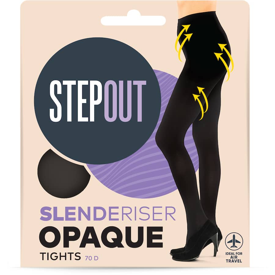 Stepout Slenderiser Tights Extra Tall Opaque Black 70d 1pr