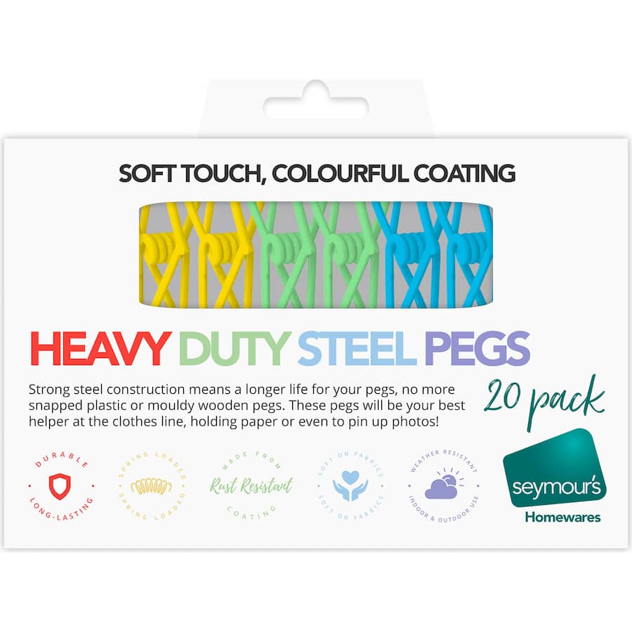 Pvc Coated Steel Clothes Pegs  20pack