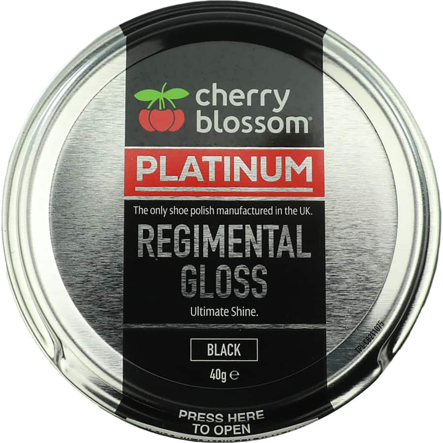Cherry Blossom Shoe Polish Regular Gloss Black 40g