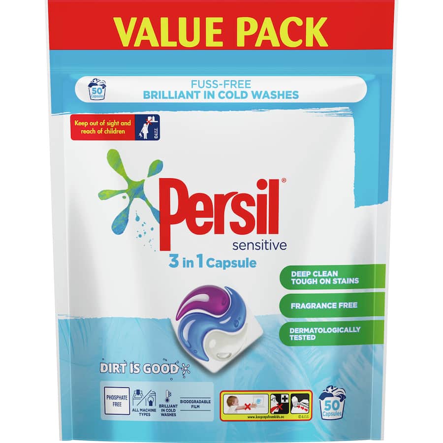 Persil Laundry Capsules 3 In 1 Sensitive Value Pack 50pack