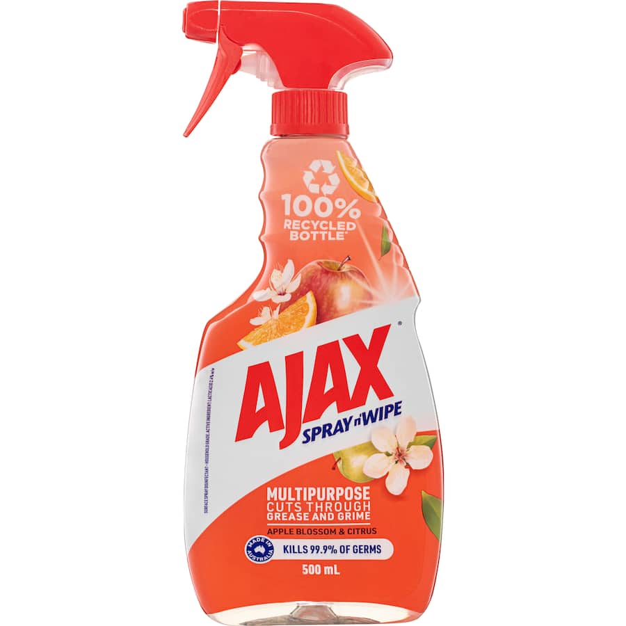 Ajax Spray N Wipe Multipurpose Cleaning Spray Antibacterial Apple & Citrus Trigger 500mL