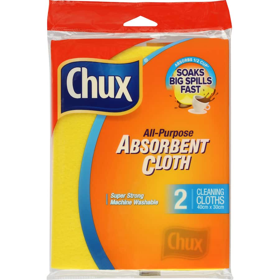 Chux Cleaning Cloth Absorbent All Purpose 2pack