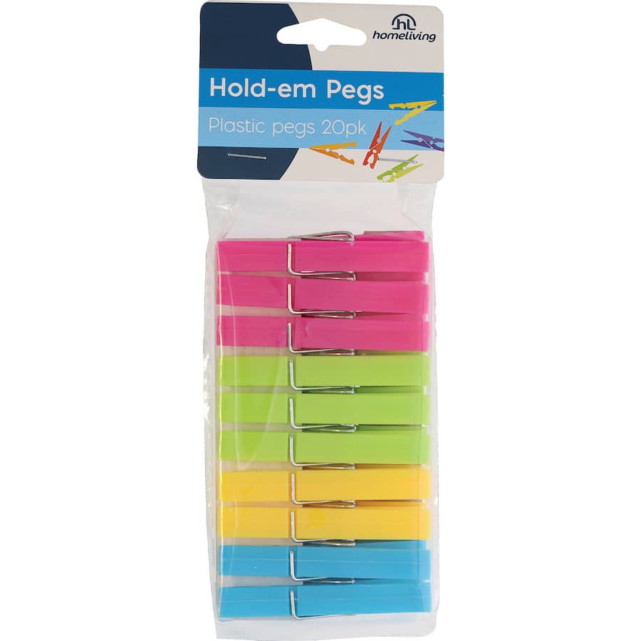 Home Living Hold-em Clothes Pegs Plastic 20pack