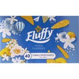 Fluffy Dryer Sheets Fabric Softener Conditioner Field Flowers 40pack