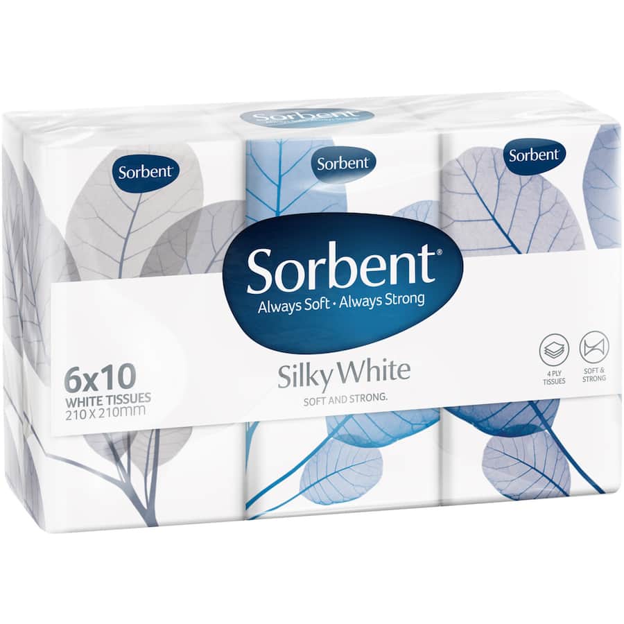 Sorbent Tissues Pocket Pack 4ply 6pack (SMARTFOX)