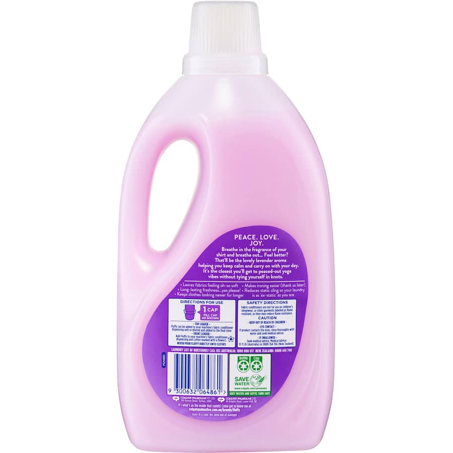 Fluffy Fabric Softener Conditioner White Lavender Bottle 2L