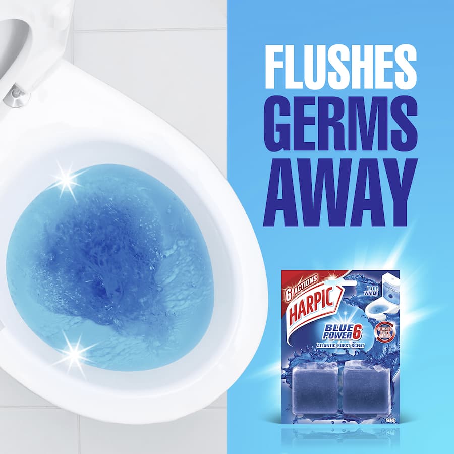 Harpic Toilet Cleaner Blue Power Atlantic Burst In Cistern 2 pack 100g