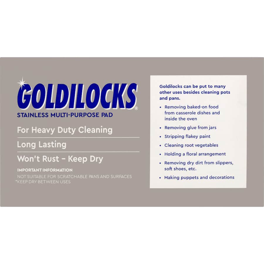 Goldilocks Stainless Steel Scourer Non Rusting Twin Pack 2pack