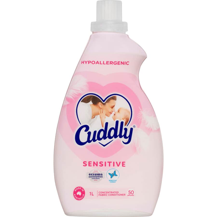 Cuddly Concentrate Fabric Softener Conditioner Sensitive Bottle 1L