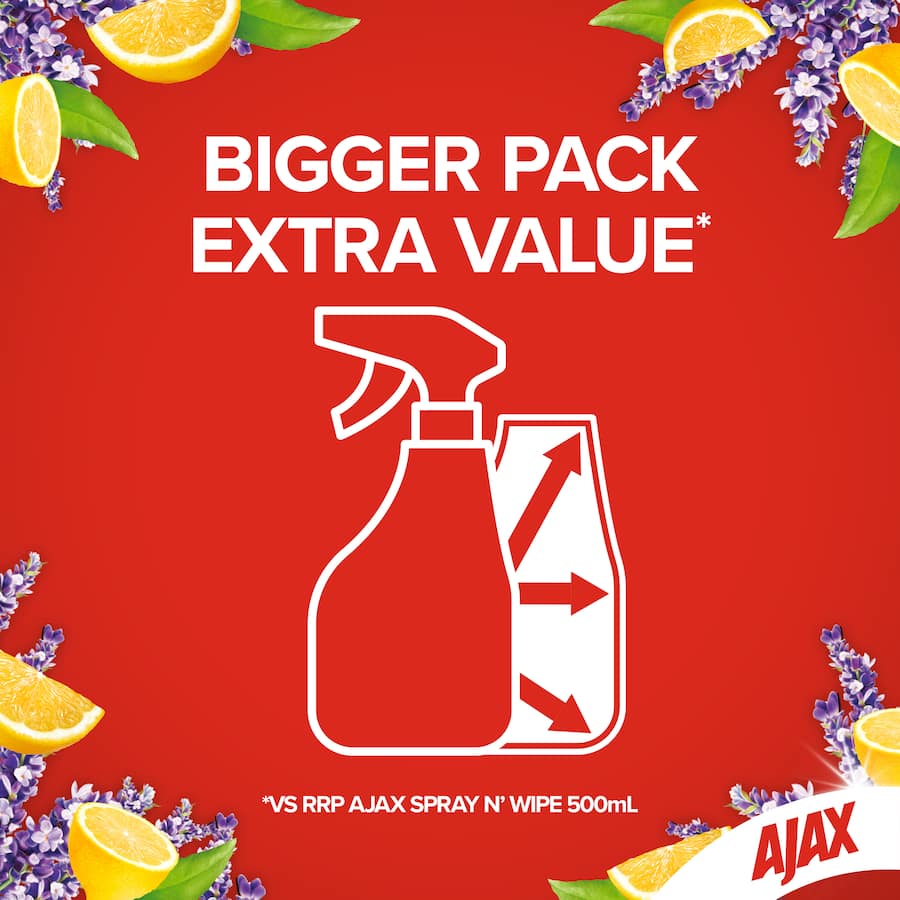 Ajax Spray N Wipe Multipurpose Cleaning Spray Refill Lavender Citrus Refill 750mL
