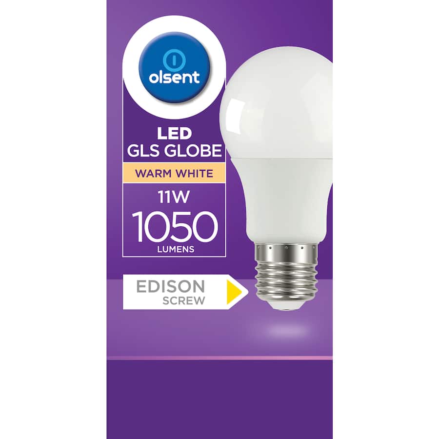 Olsent Screw Light Bulb Led 11w 1050 Lumen Warm 1pack