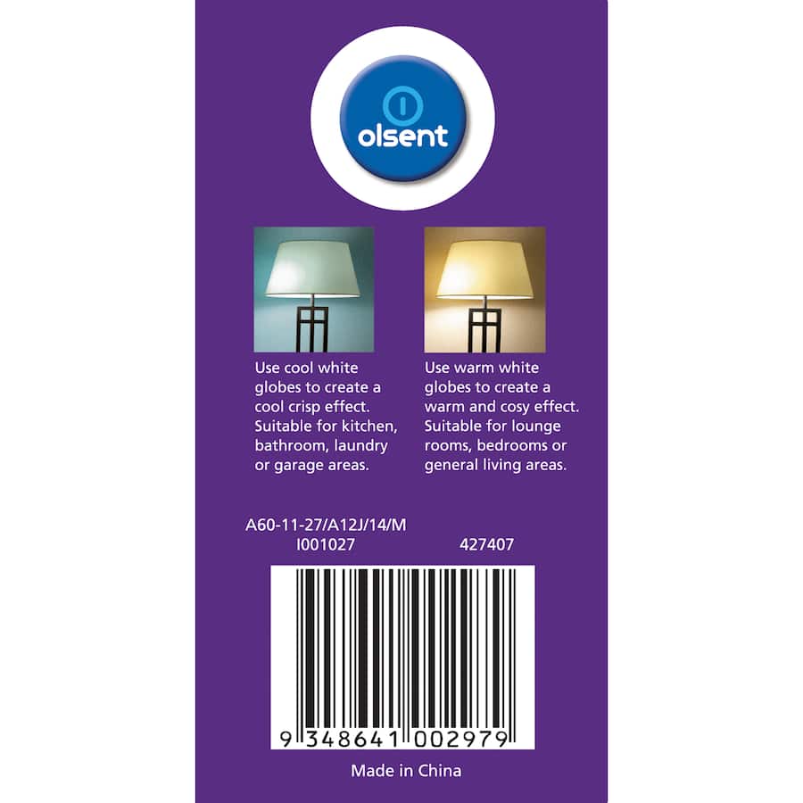 Olsent Screw Light Bulb Led 11w 1050 Lumen Warm 1pack