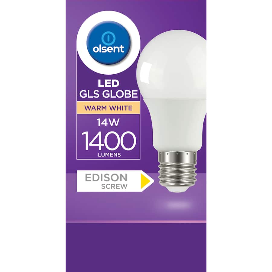 Olsent Screw Light Bulb Led 14w 1400 Lumen Warm 1pack