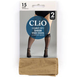Clio Curvy Knee Highs Natural One Size 15 Denier 2pr