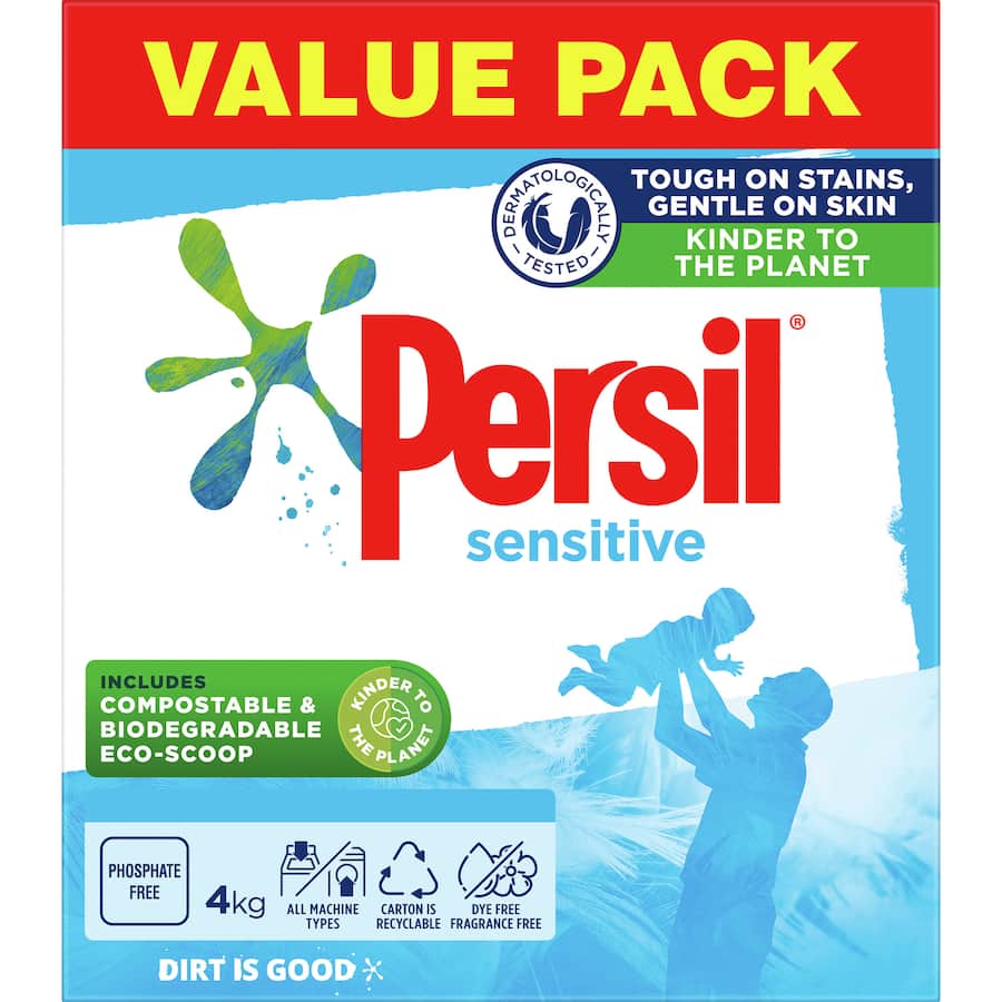 Persil Front & Top Loader Laundry Powder Sensitive 4kg