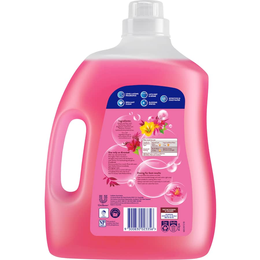 Surf Liquid Washing Detergent Tropical 80 Washes Bottle 4L