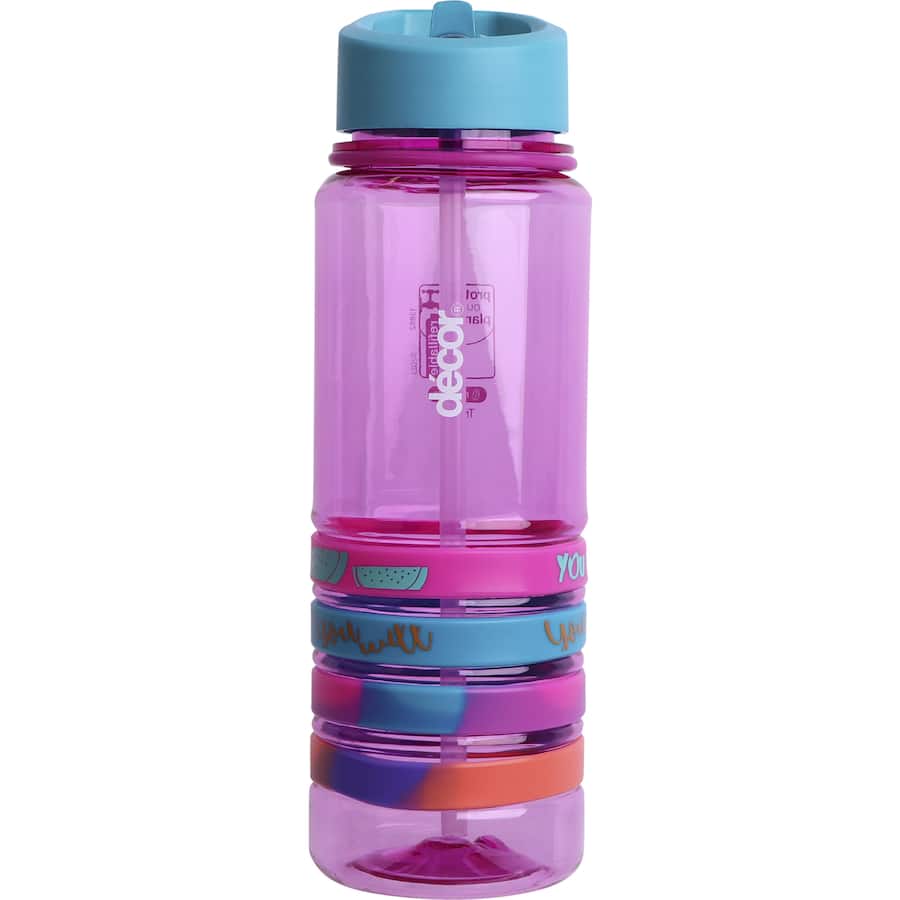 Decor Tritan Drink Bottle Bands Pumped Assorted colours 750mL