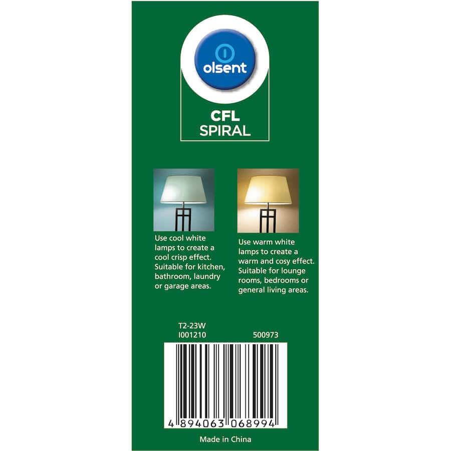 Olsent Bayonet Light Bulb Cfl Spiral 23w Ww 1pack