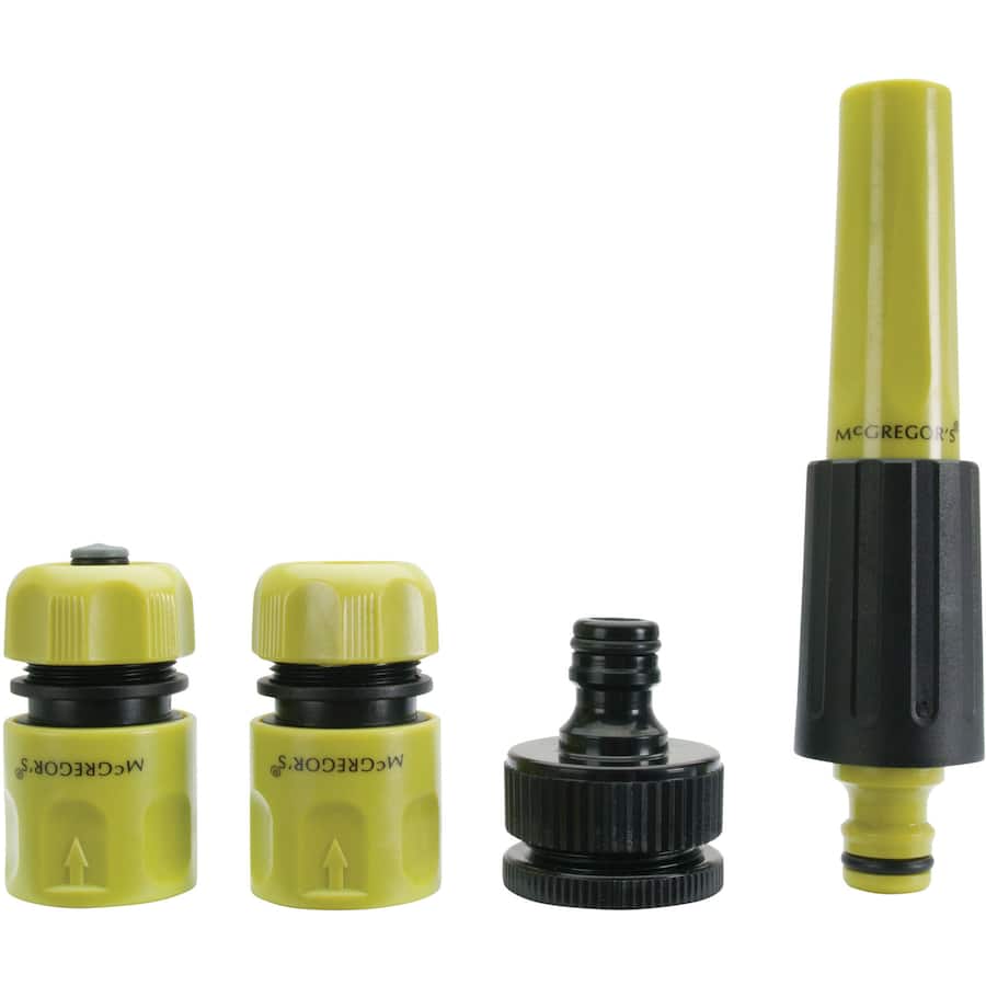 Mcgregors Hose Fittings Nozzle Set With Tpr Grip 4 pce