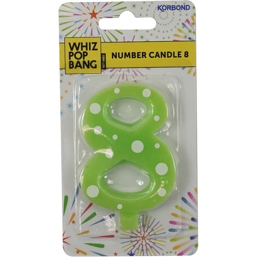 Whiz Pop Bang Candles Number 8 1ea